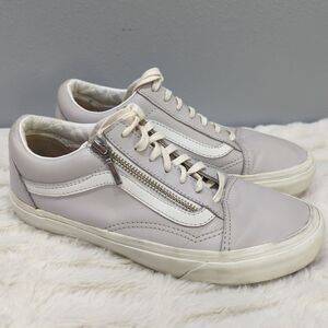 Vans Old Skool Zip‎ Gray Leather Skater Shoes Men's 6 Women's 7.5